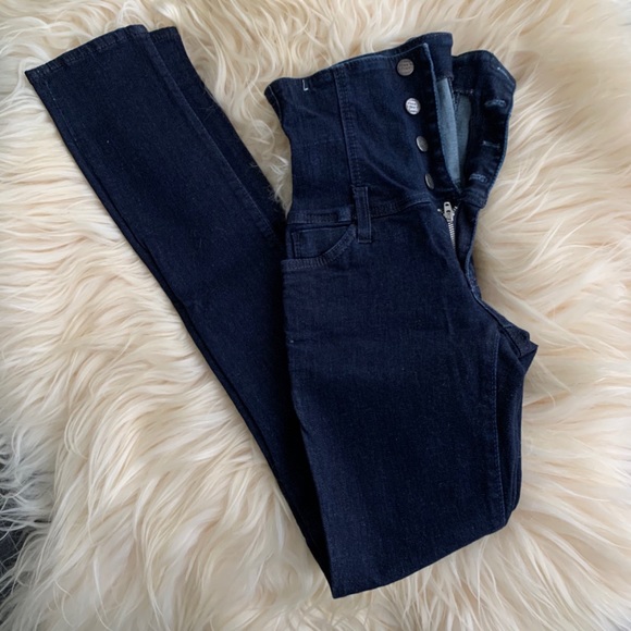 Miss Sixty Dk Blue Corset Skinny Jeans Sz 24 - Picture 4 of 8